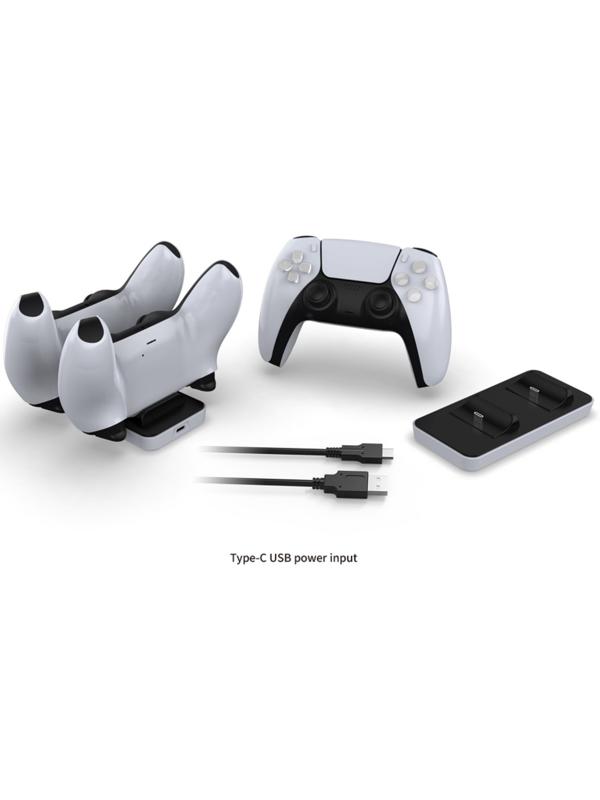 Зарядная станция для 2-x геймпадов PS5 Dobe TP5-0591, Charging Dock, чёрно-белая