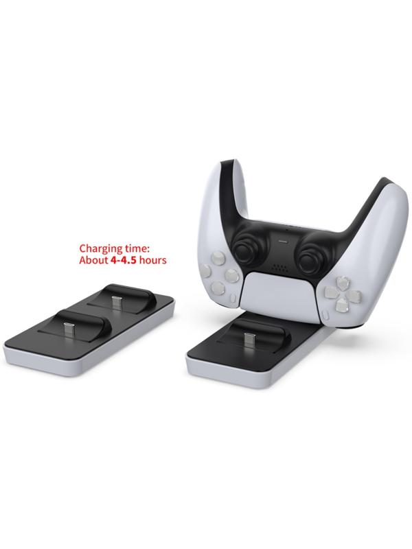 Зарядная станция для 2-x геймпадов PS5 Dobe TP5-0591, Charging Dock, чёрно-белая