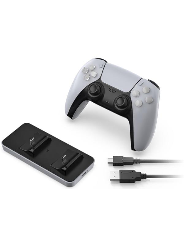 Зарядная станция для 2-x геймпадов PS5 Dobe TP5-0591, Charging Dock, чёрно-белая