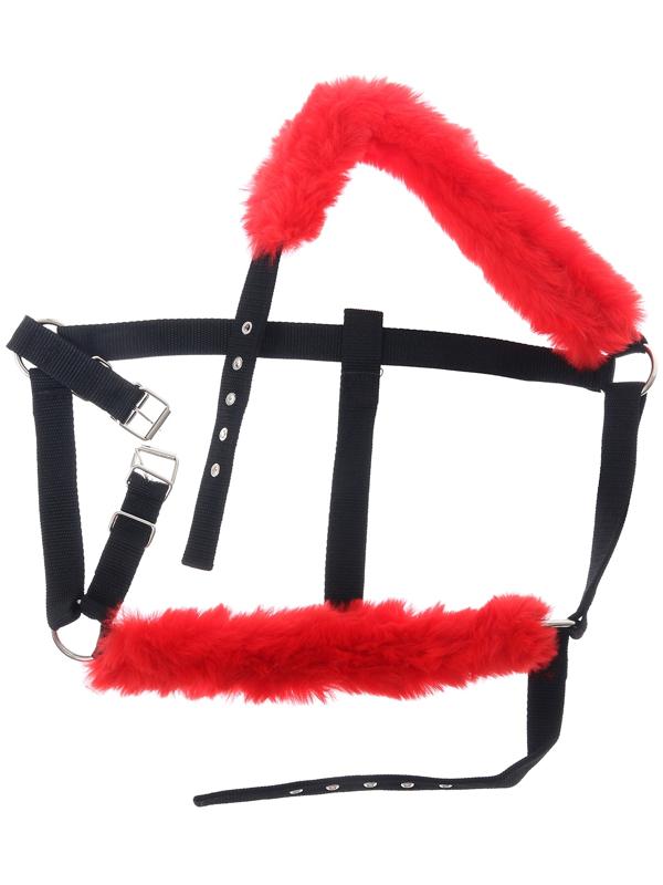 Недоуздок из нейлона с флисовым подкладом, регулируемый размер, черный