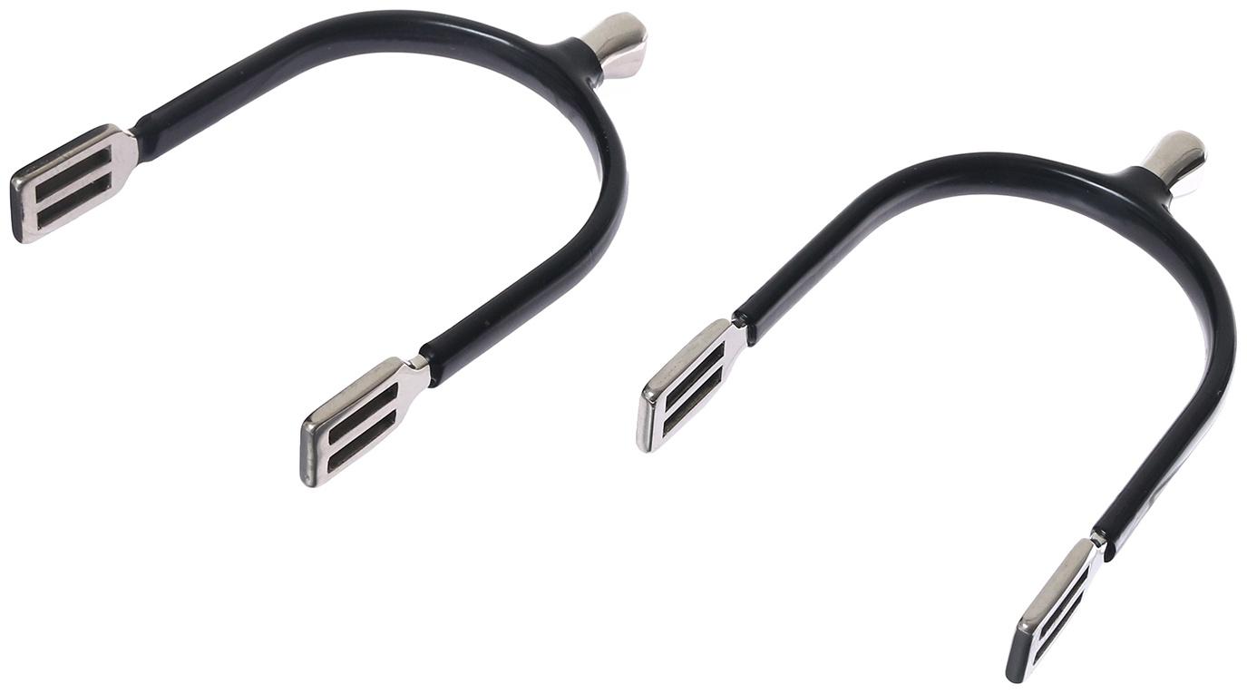 Шпоры с прямым шенкелем с резиновым покрытием 15 мм, черный, набор 2 шт