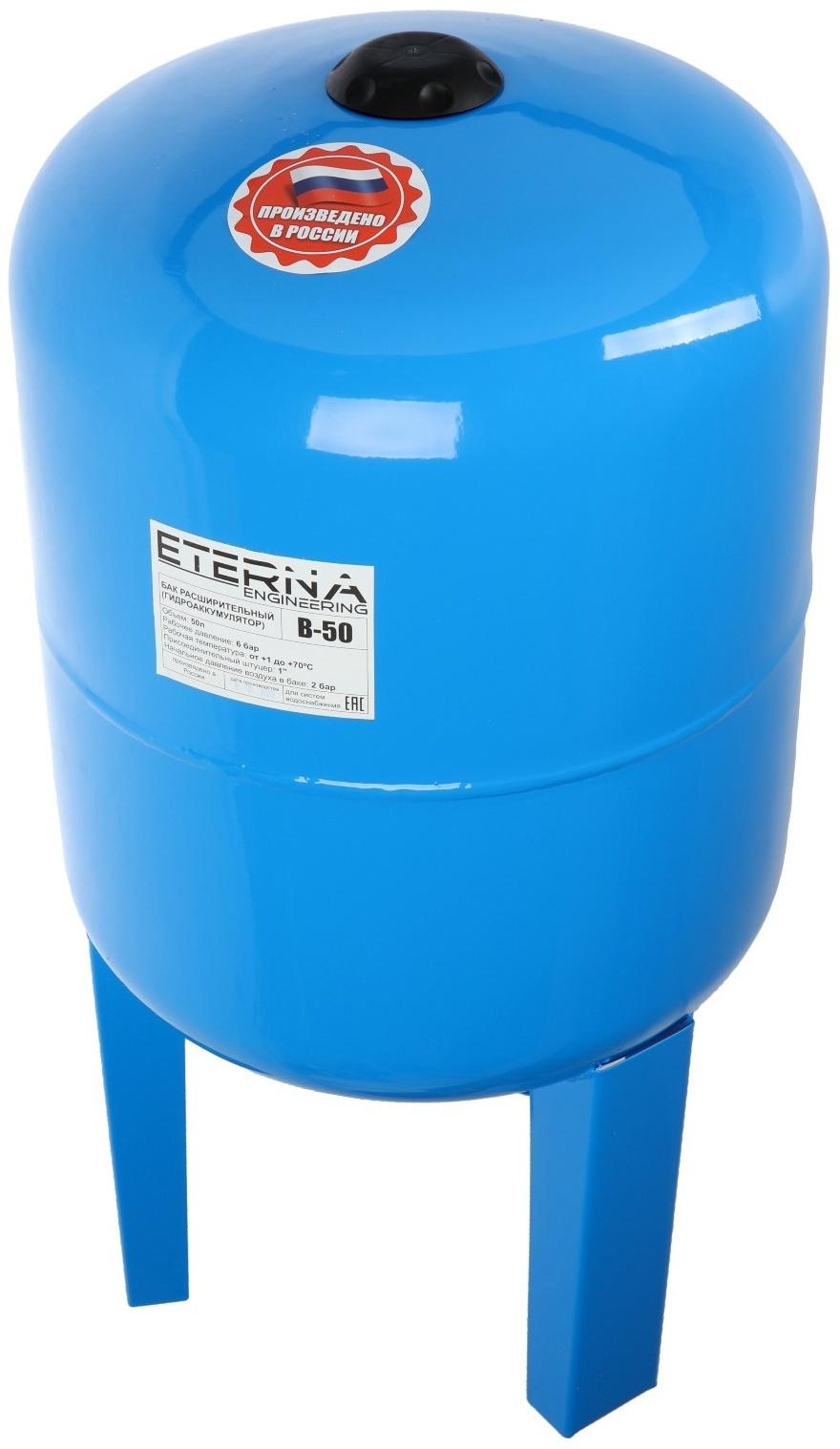 Гидроаккумулятор ETERNA В-50ПВ, для систем водоснабжения, нижнее подключение, 50 л