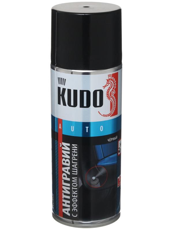 Антигравий KUDO с эффектом шагрени, черный, 520 мл, аэрозоль KU-5225