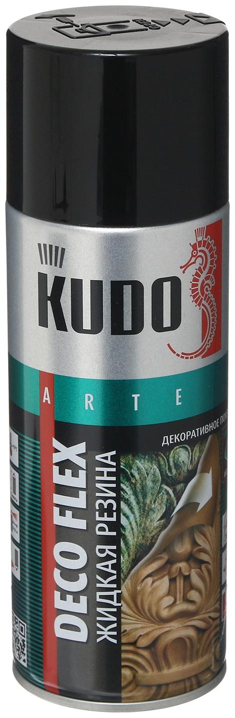 Жидкая резина, краска для декоративных работ KUDO DECO FLEX, чёрная, KU-5302, 520 мл