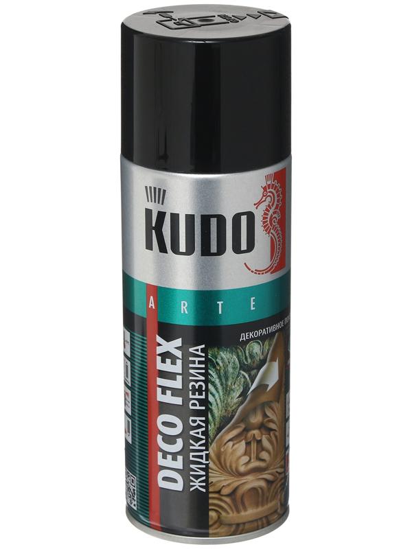 Жидкая резина, краска для декоративных работ KUDO DECO FLEX, чёрная, KU-5302, 520 мл
