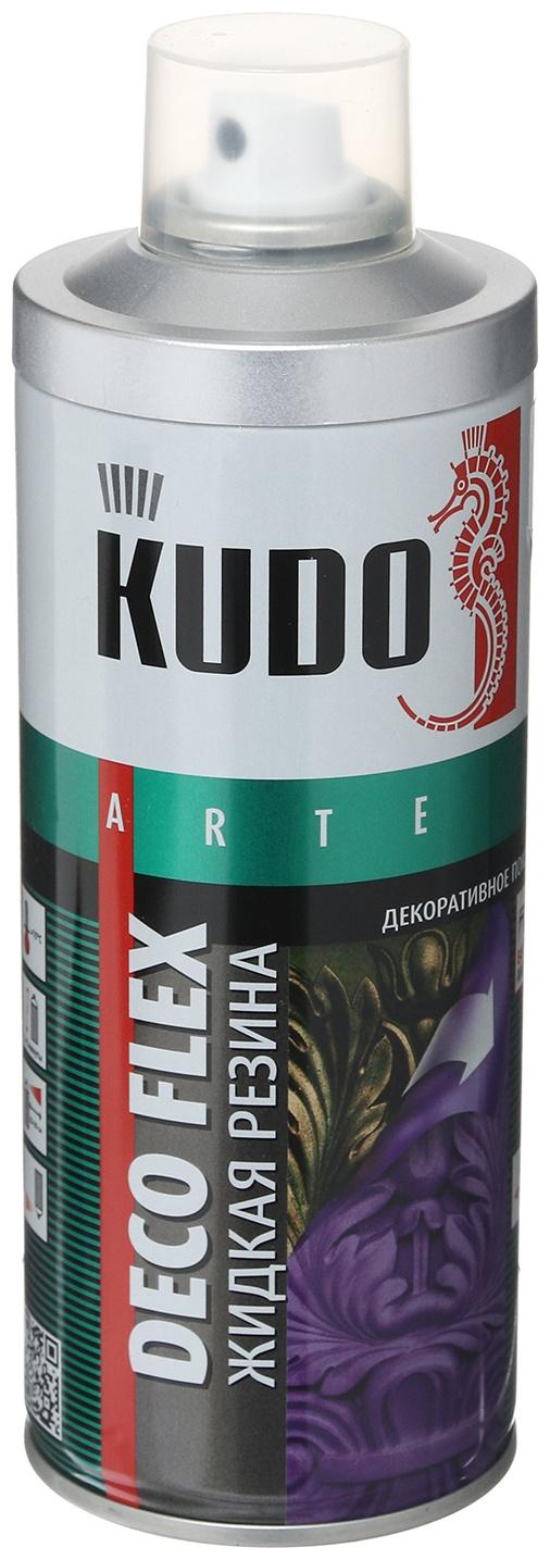 Жидкая резина, краска для декоративных работ KUDO DECO FLEX, серебро, KU-5335, 520 мл