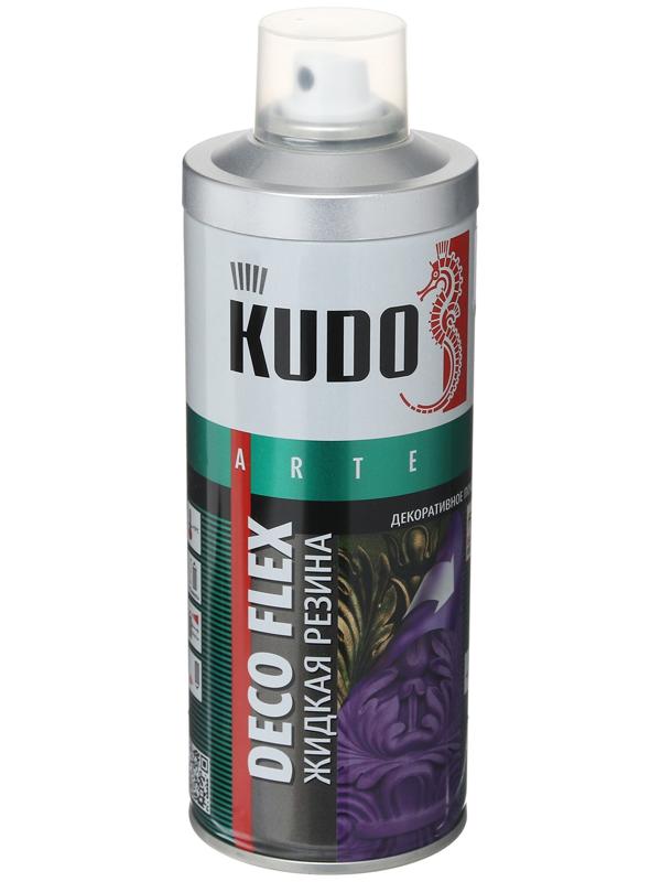 Жидкая резина, краска для декоративных работ KUDO DECO FLEX, серебро, KU-5335, 520 мл