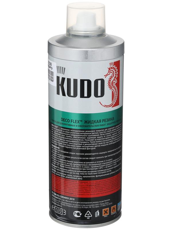 Жидкая резина, краска для декоративных работ KUDO DECO FLEX, серебро, KU-5335, 520 мл