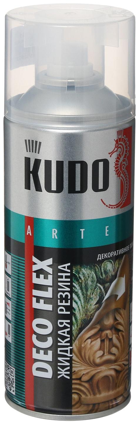 Жидкая резина, краска для декоративных работ KUDO DECO FLEX, прозрачная, KU-5351, 520 мл