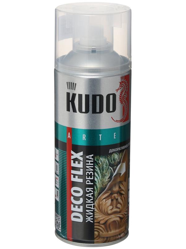 Жидкая резина, краска для декоративных работ KUDO DECO FLEX, прозрачная, KU-5351, 520 мл
