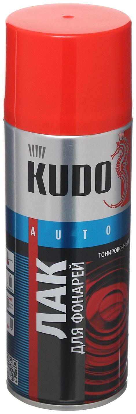 Лак для тонировки фар Kudo красный, акриловый, аэрозоль, 520 мл KU-9022