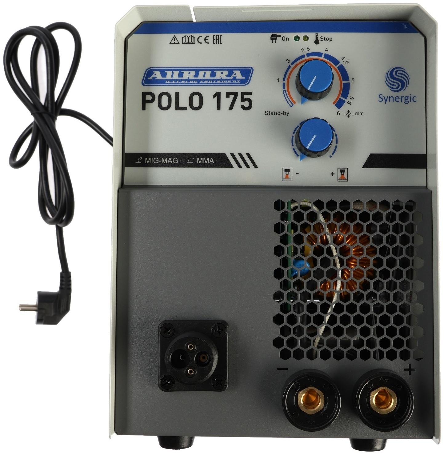 Сварочный полуавтомат Aurora POLO 175 SYNERGIC, 6 кВт, 40-160 А, d=1.6-4 мм/0.8-1 мм