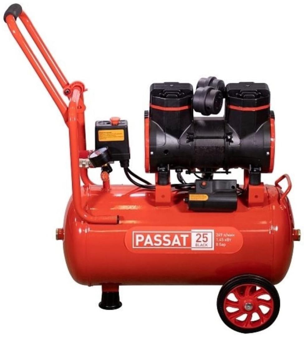 Компрессор воздушный Aurora PASSAT-25 BLACK, безмасляный, 1.45 кВт, 24 л, 8 атм, 249 л/мин