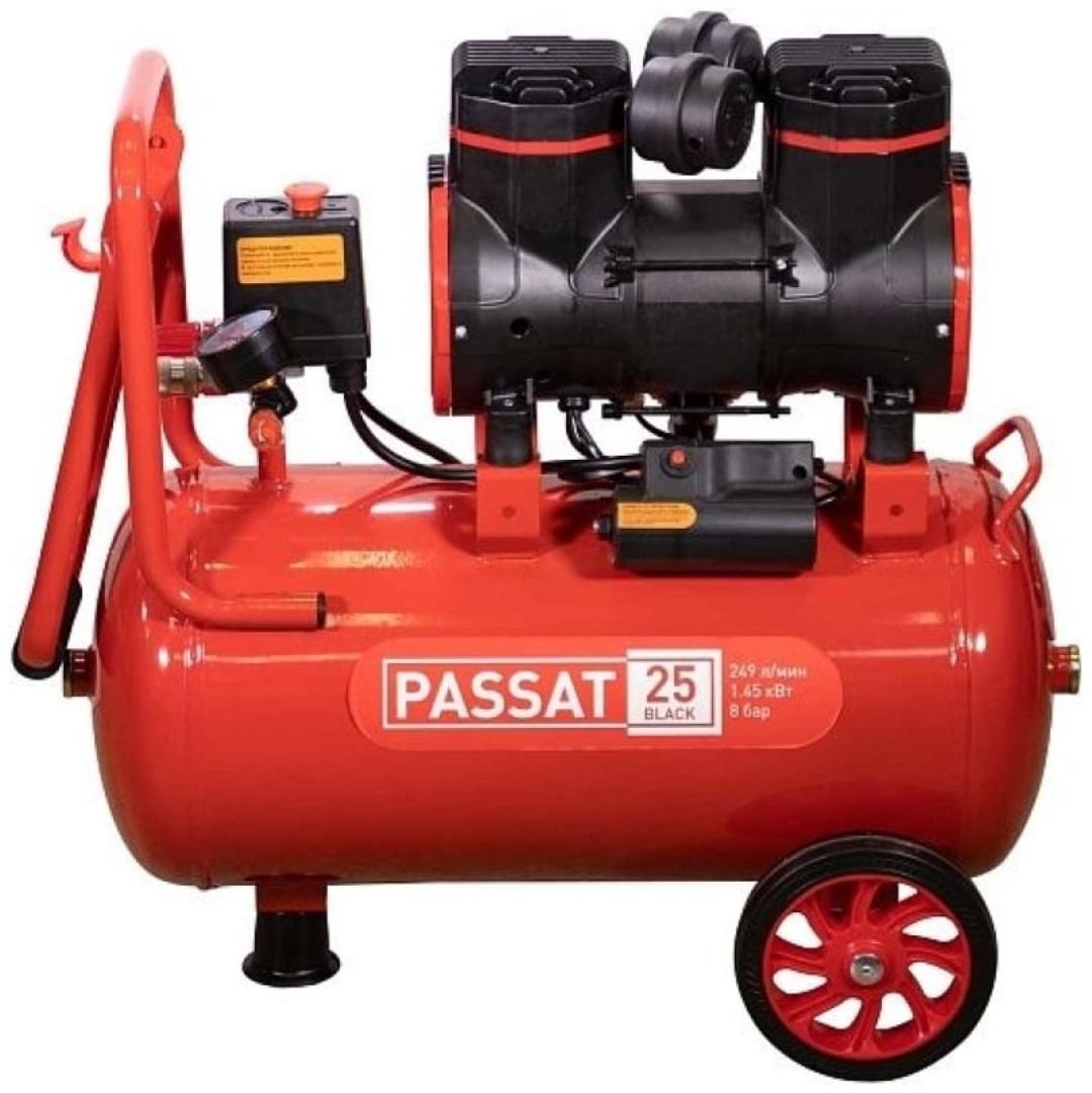 Компрессор воздушный Aurora PASSAT-25 BLACK, безмасляный, 1.45 кВт, 24 л, 8 атм, 249 л/мин
