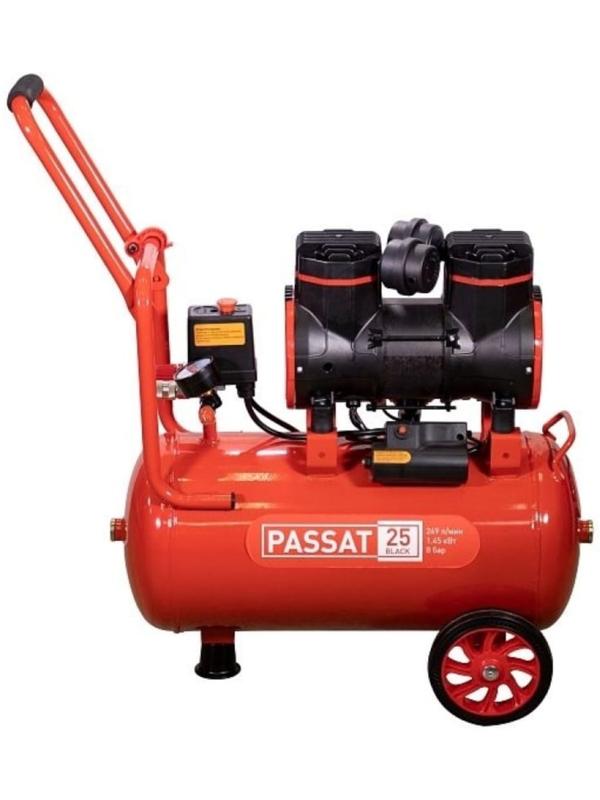 Компрессор воздушный Aurora PASSAT-25 BLACK, безмасляный, 1.45 кВт, 24 л, 8 атм, 249 л/мин