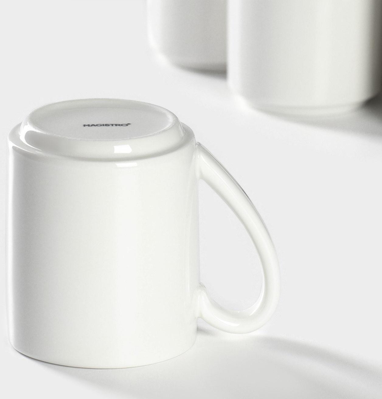 Набор кружек фарфоровых Magistro Mien, 6 предметов: 270 мл, цвет белый