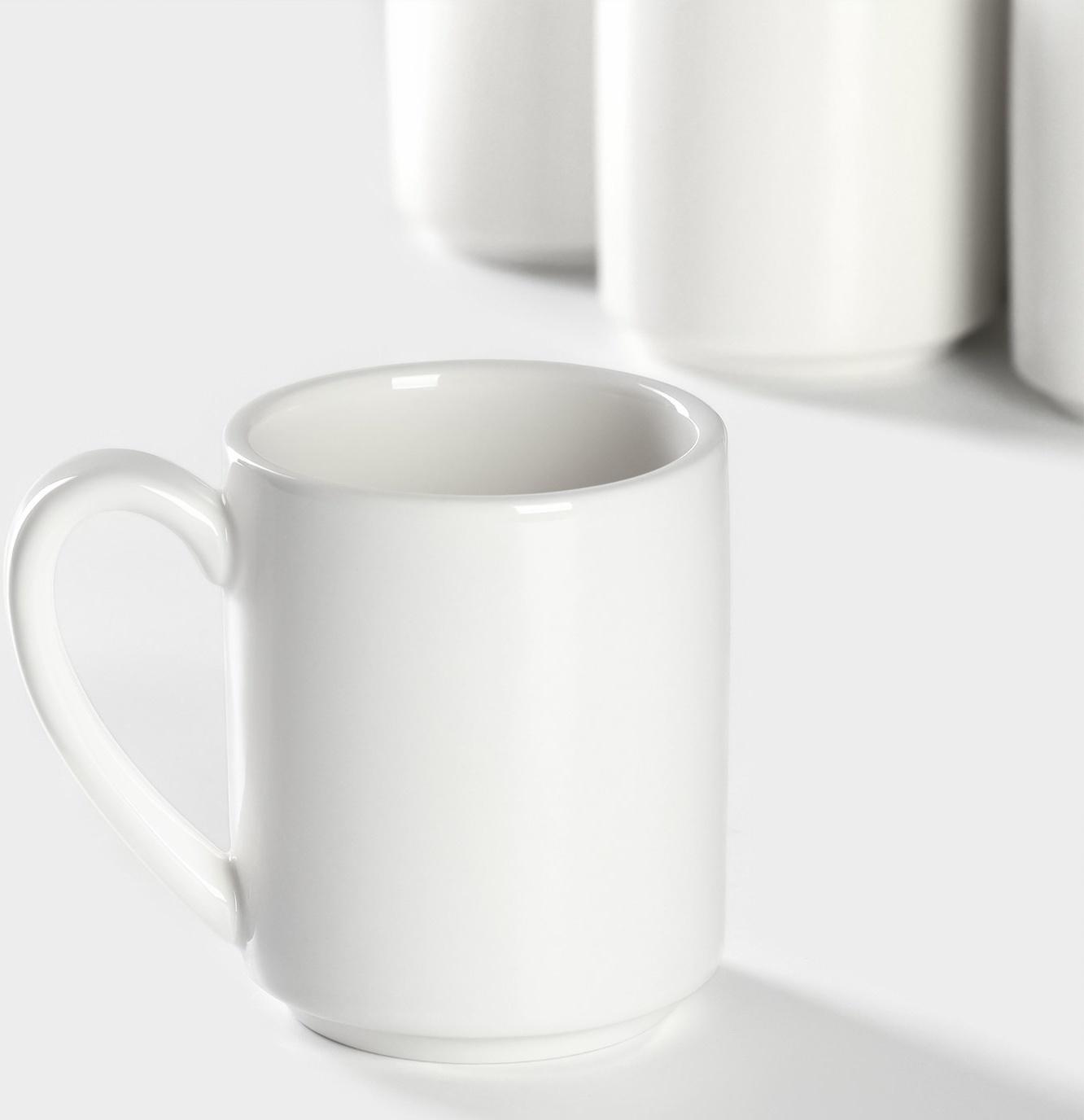 Набор кружек фарфоровых Magistro Mien, 6 предметов: 270 мл, цвет белый