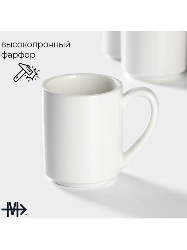 Набор кружек фарфоровых Magistro Mien, 6 предметов: 270 мл, цвет белый
