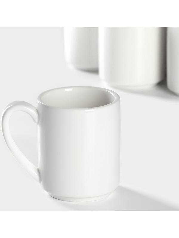 Набор кружек фарфоровых Magistro Mien, 6 предметов: 270 мл, цвет белый