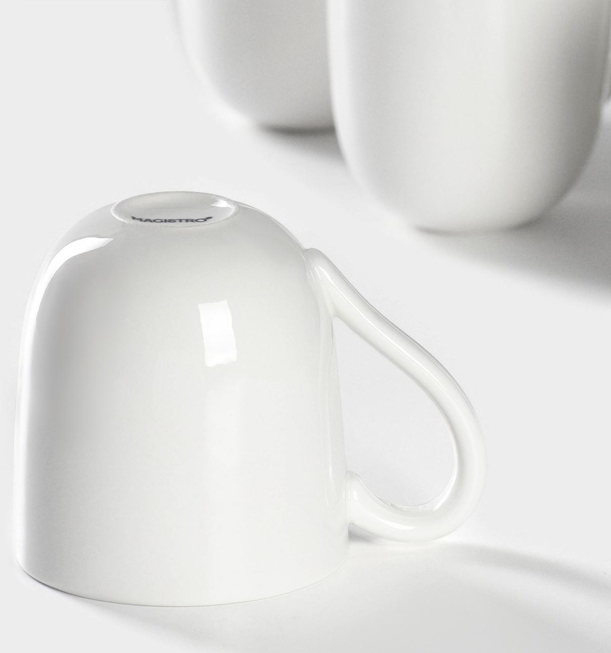 Набор кружек фарфоровых Magistro Mien, 6 предметов: 270 мл, цвет белый
