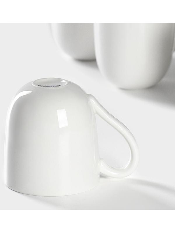 Набор кружек фарфоровых Magistro Mien, 6 предметов: 270 мл, цвет белый