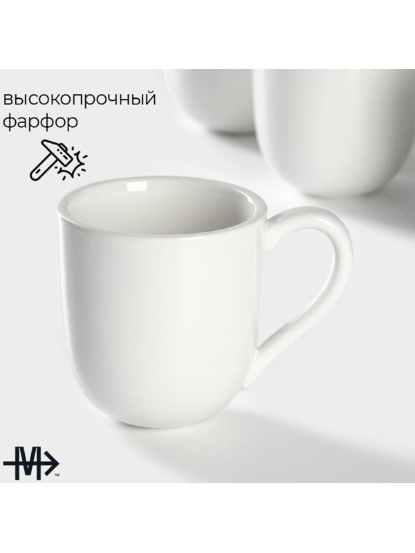 Набор кружек фарфоровых Magistro Mien, 6 предметов: 270 мл, цвет белый