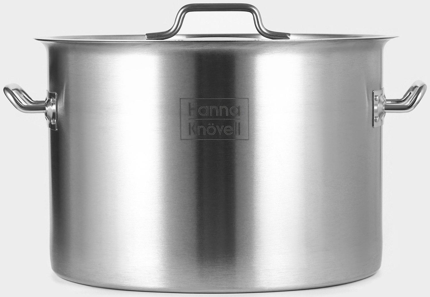 Кастрюля из нержавеющей стали Hanna Knovell с крышкой, 19 л,d=32 см, h=22 см, толщина стенки 0,8 мм, индукция