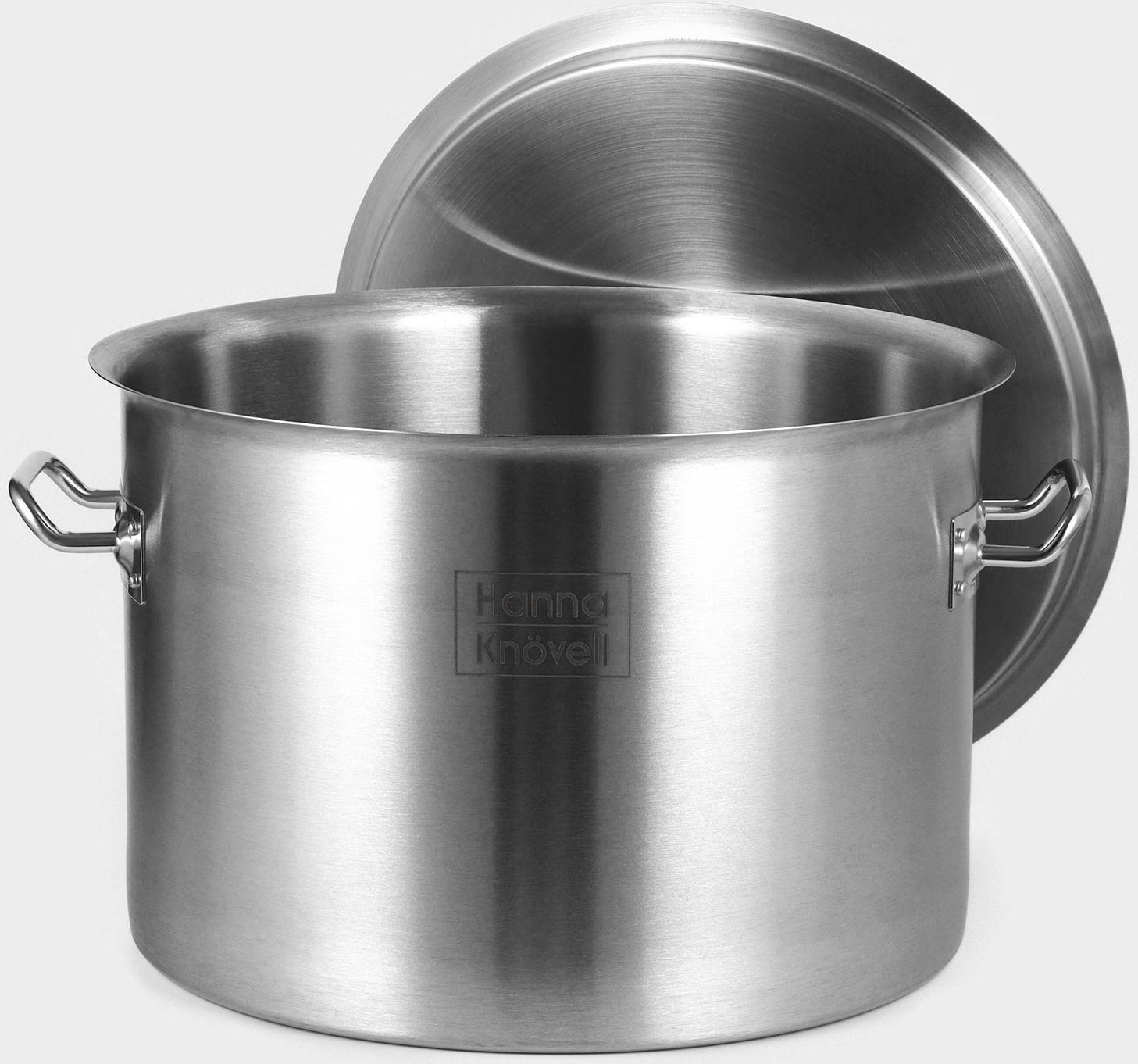 Кастрюля из нержавеющей стали Hanna Knovell с крышкой, 19 л,d=32 см, h=22 см, толщина стенки 0,8 мм, индукция