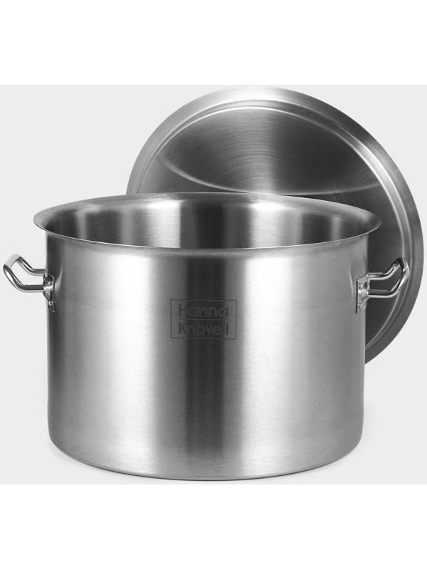 Кастрюля из нержавеющей стали Hanna Knovell с крышкой, 19 л,d=32 см, h=22 см, толщина стенки 0,8 мм, индукция