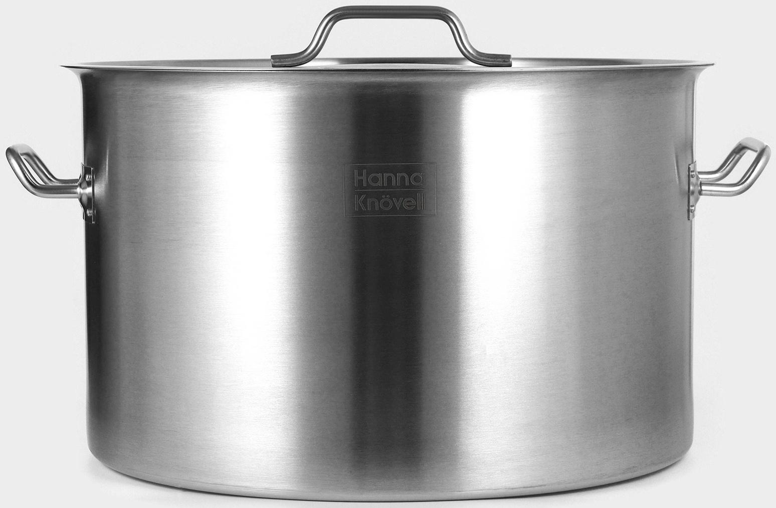Кастрюля из нержавеющей стали Hanna Knovell с крышкой, 47 л, d=45 см, h=28 см, толщина стенки 1 мм, индукция
