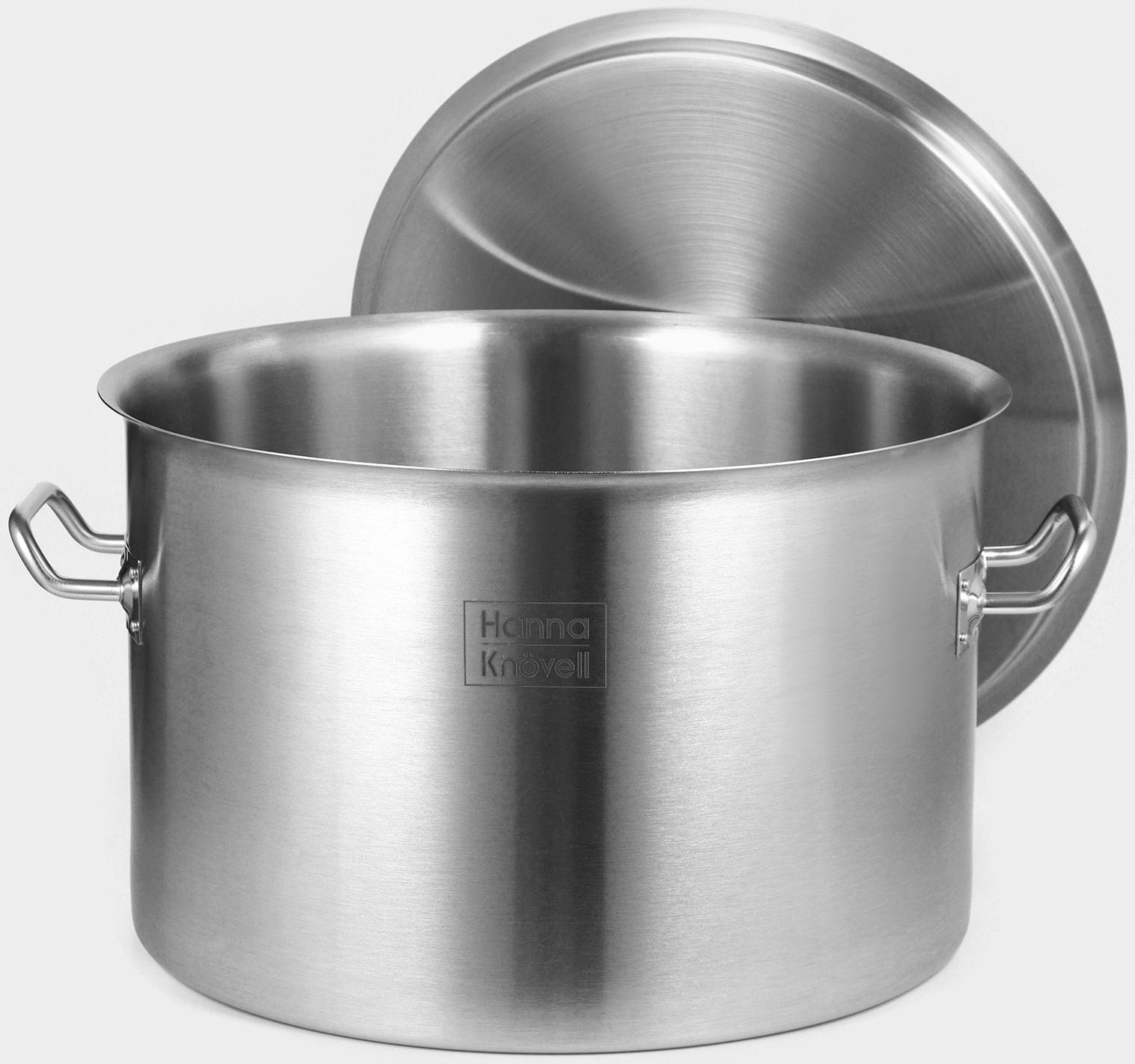 Кастрюля из нержавеющей стали Hanna Knovell с крышкой, 47 л, d=45 см, h=28 см, толщина стенки 1 мм, индукция