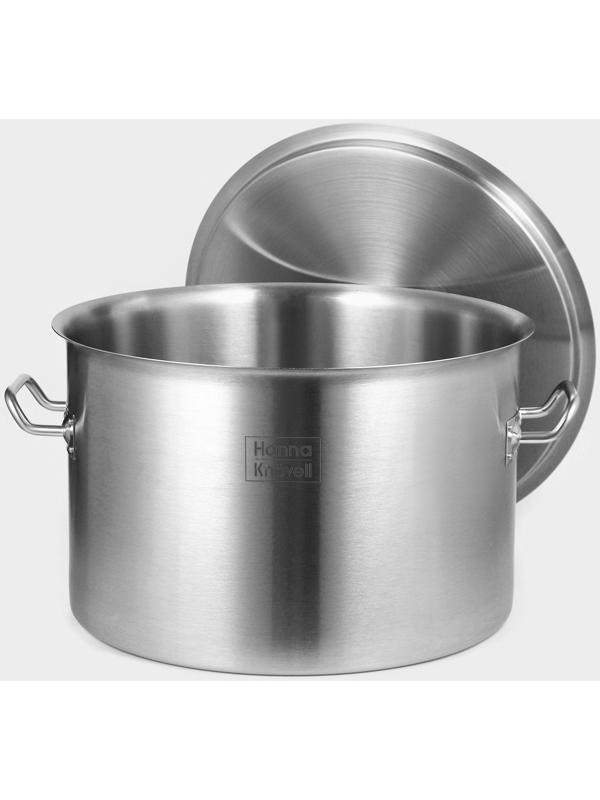 Кастрюля из нержавеющей стали Hanna Knovell с крышкой, 47 л, d=45 см, h=28 см, толщина стенки 1 мм, индукция