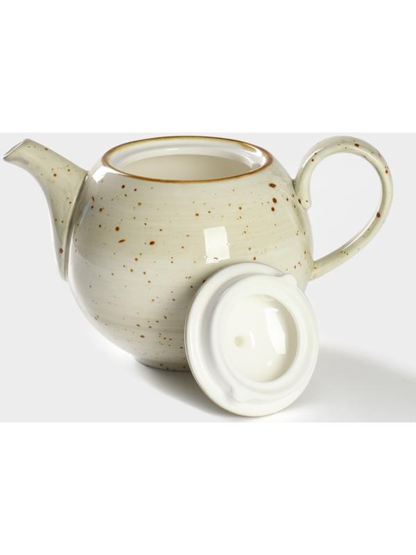 Чайник фарфоровый заварочный Magistro Mediterana, 900 мл, цвет бежевый