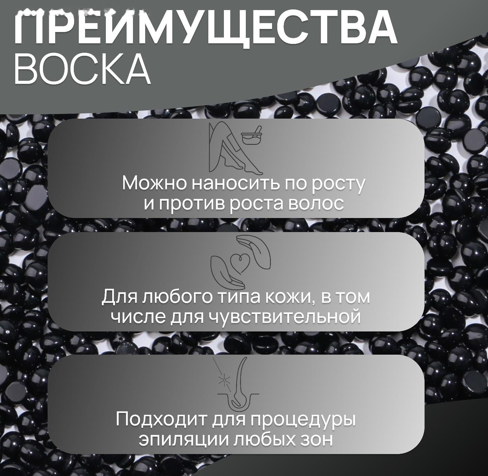 Воск для депиляции, в гранулах, 300 гр, цвет чёрный
