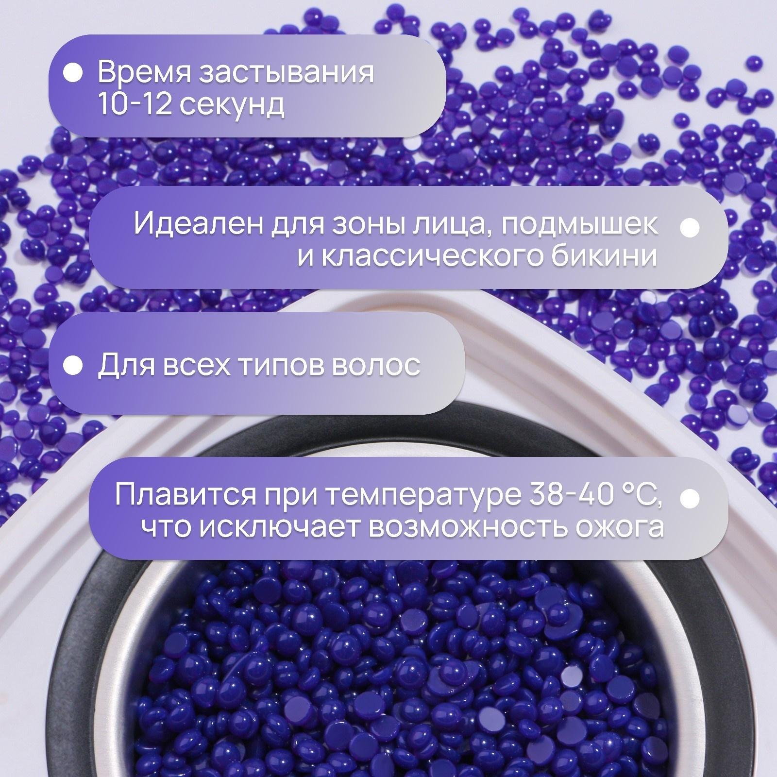 Воск для депиляции, в гранулах, 500 гр, цвет индиго