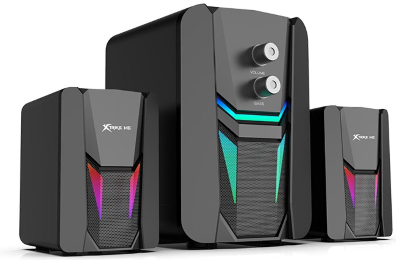 Компьютерные колонки Xtrike Me SK-612, 2х3 Вт + 5 Вт, USB, подсветка, чёрные
