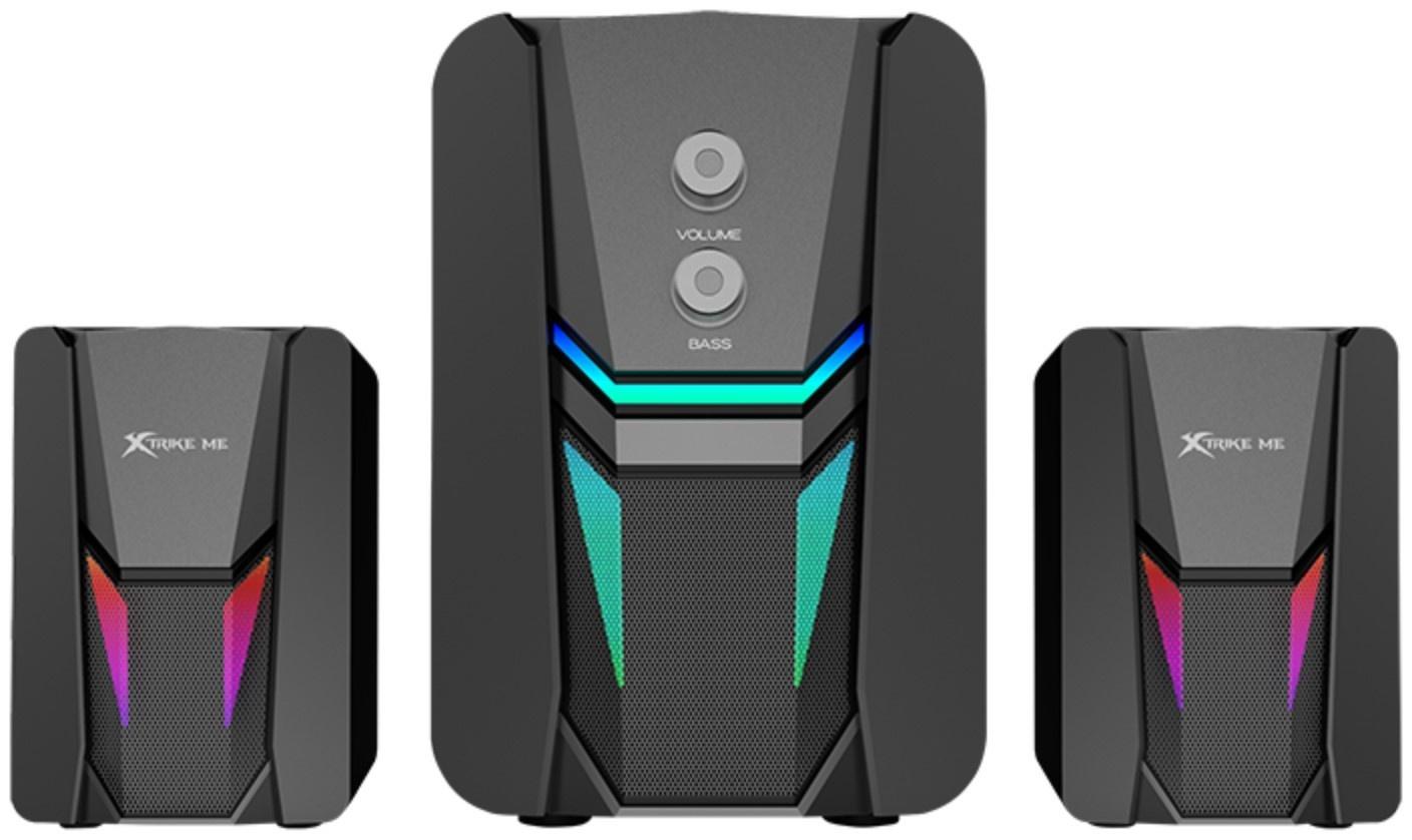 Компьютерные колонки Xtrike Me SK-612, 2х3 Вт + 5 Вт, USB, подсветка, чёрные