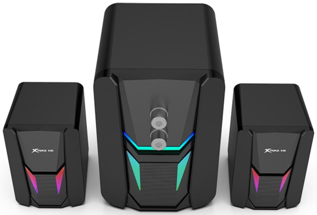 Компьютерные колонки Xtrike Me SK-612, 2х3 Вт + 5 Вт, USB, подсветка, чёрные