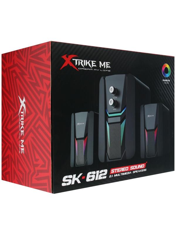 Компьютерные колонки Xtrike Me SK-612, 2х3 Вт + 5 Вт, USB, подсветка, чёрные