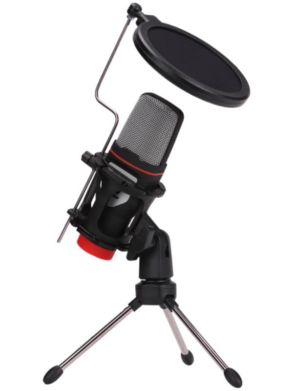 Микрофон Marvo MIC-02, гибкая стойка, 3,5 мм, кабель 1,5 м, чёрный