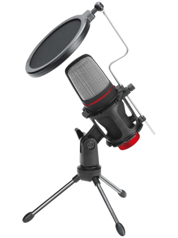 Микрофон Marvo MIC-02, гибкая стойка, 3,5 мм, кабель 1,5 м, чёрный