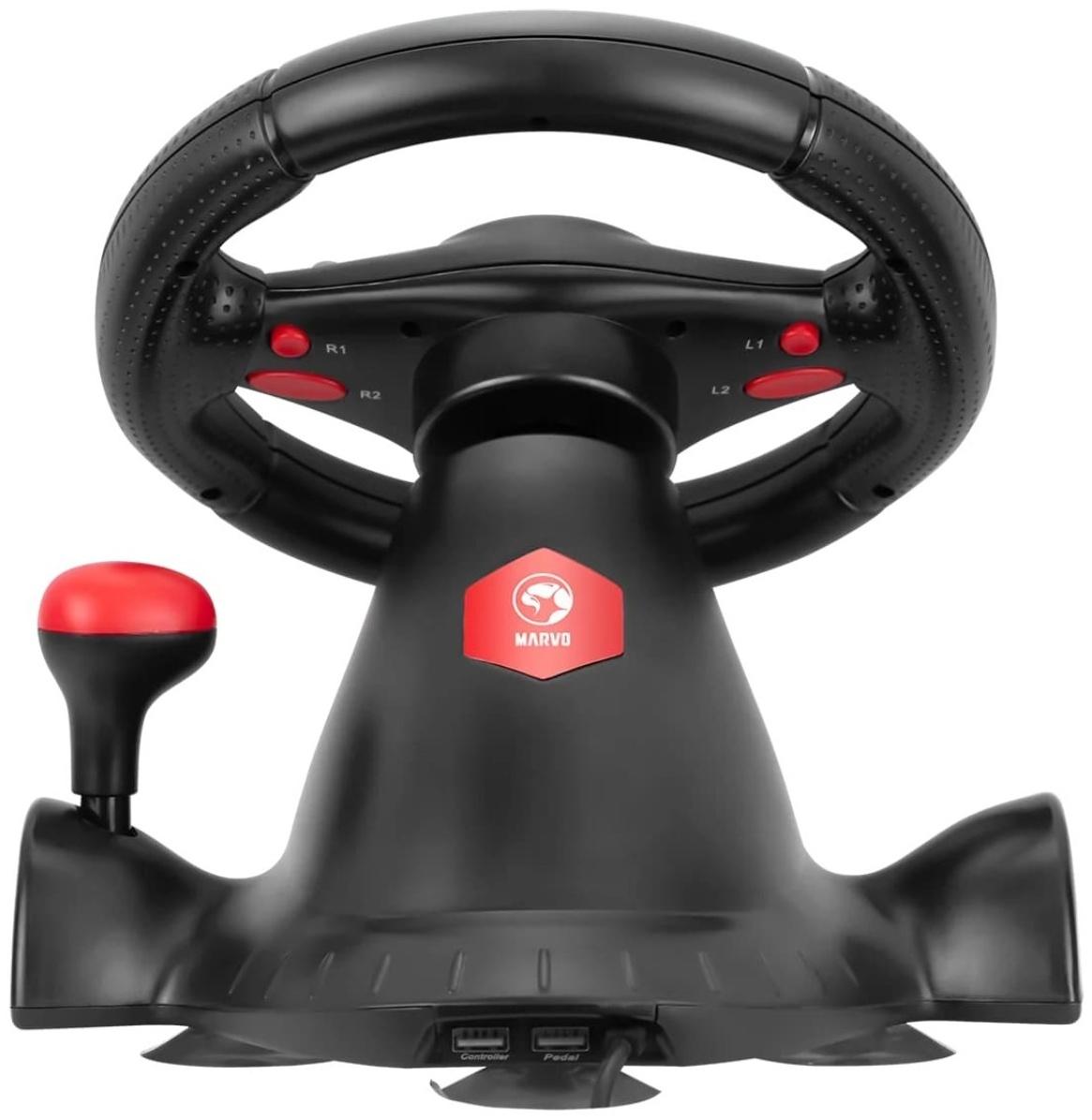 Руль MARVO GT-903, поддержка PS4/PS3/XBOX/Android/PC, кабель 2 м