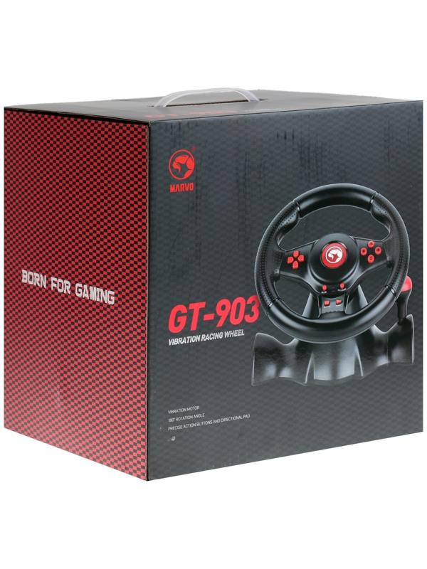 Руль MARVO GT-903, поддержка PS4/PS3/XBOX/Android/PC, кабель 2 м