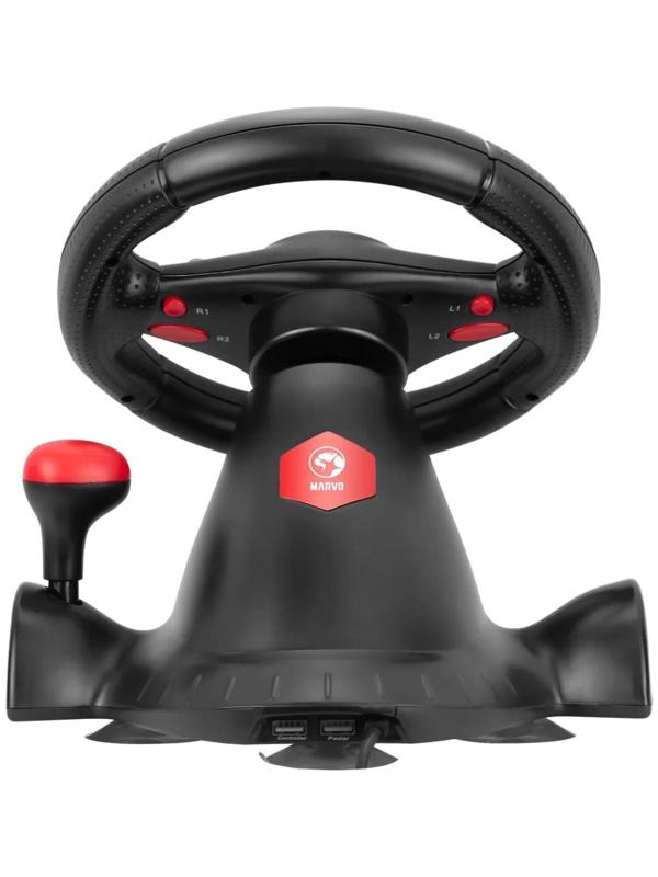 Руль MARVO GT-903, поддержка PS4/PS3/XBOX/Android/PC, кабель 2 м