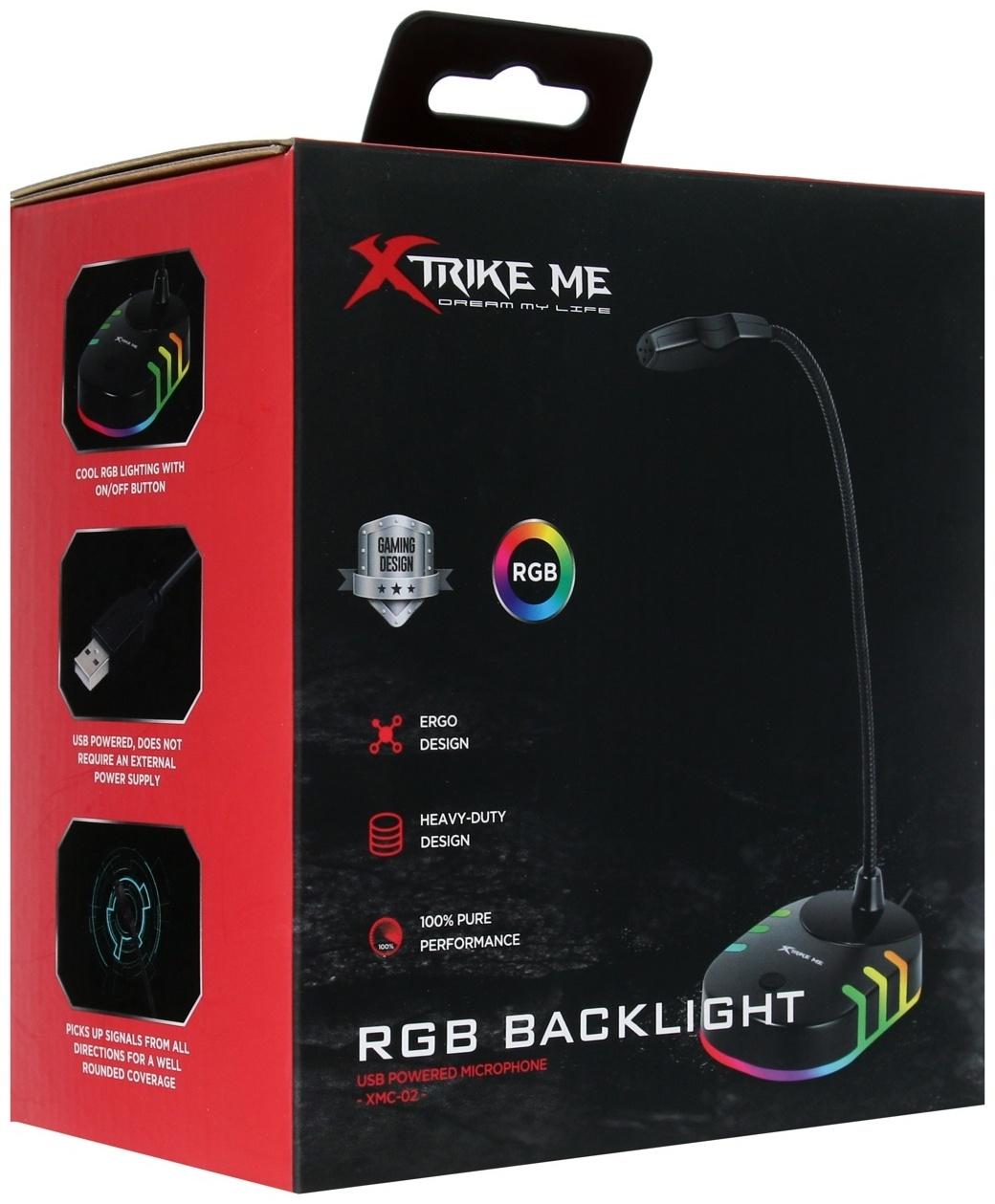 Микрофон XTrike Me XMC-02, на подставке, USB, 1.5 м, чёрный