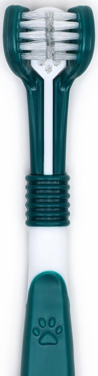 Зубная щётка для животных 360 градусов, зелёная/белая, 17,5 см