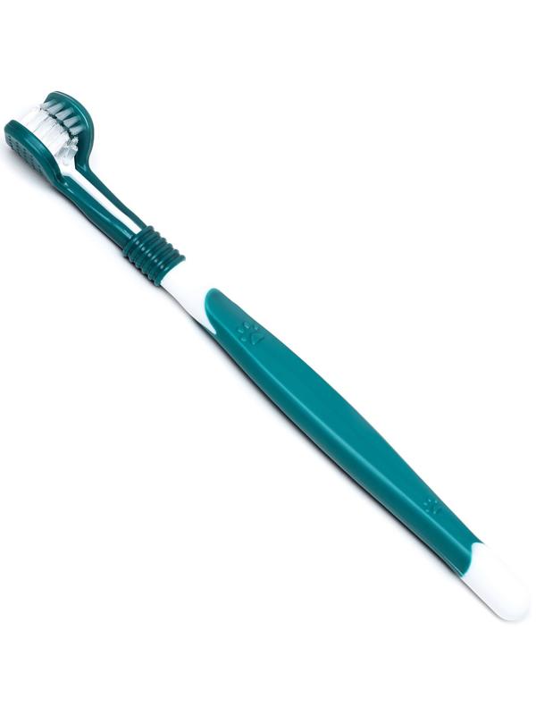 Зубная щётка для животных 360 градусов, зелёная/белая, 17,5 см