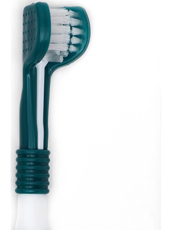 Зубная щётка для животных 360 градусов, зелёная/белая, 17,5 см
