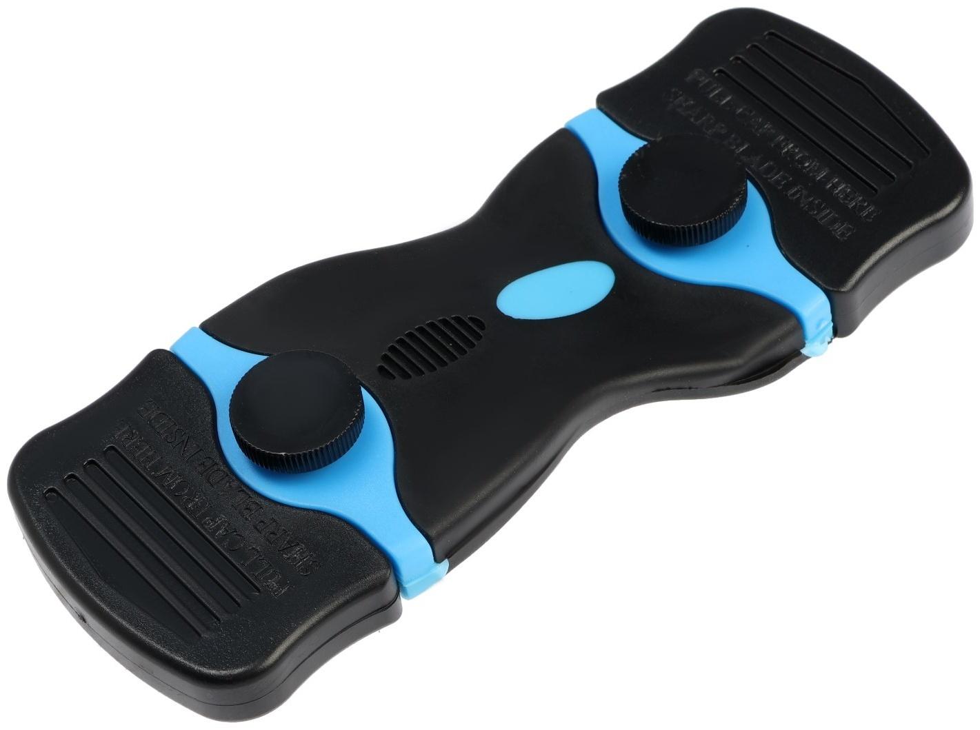 Скребок ТУНДРА, двухсторонний - пластик-металл, обрезиненная рукоятка, 45 мм