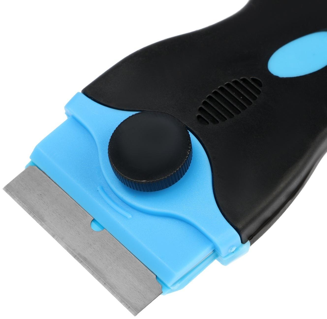 Скребок ТУНДРА, двухсторонний - пластик-металл, обрезиненная рукоятка, 45 мм